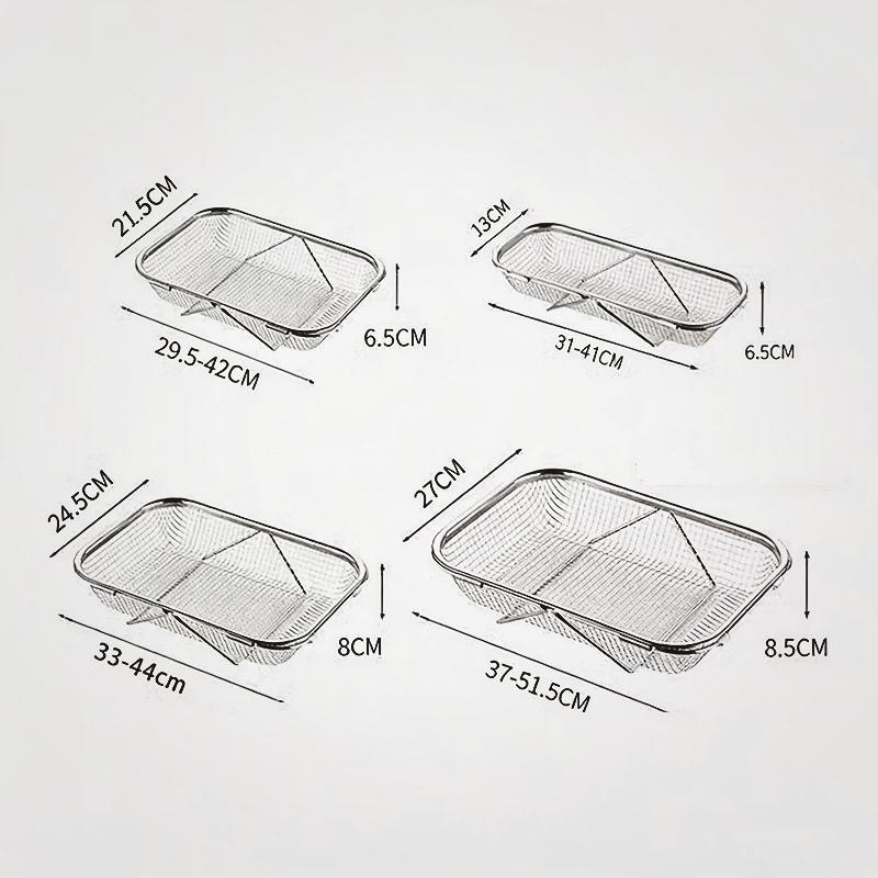 Expandable Over The Sink Stainless Steel Colander Strainer Fine Mesh Adjustable Arms Extra Large