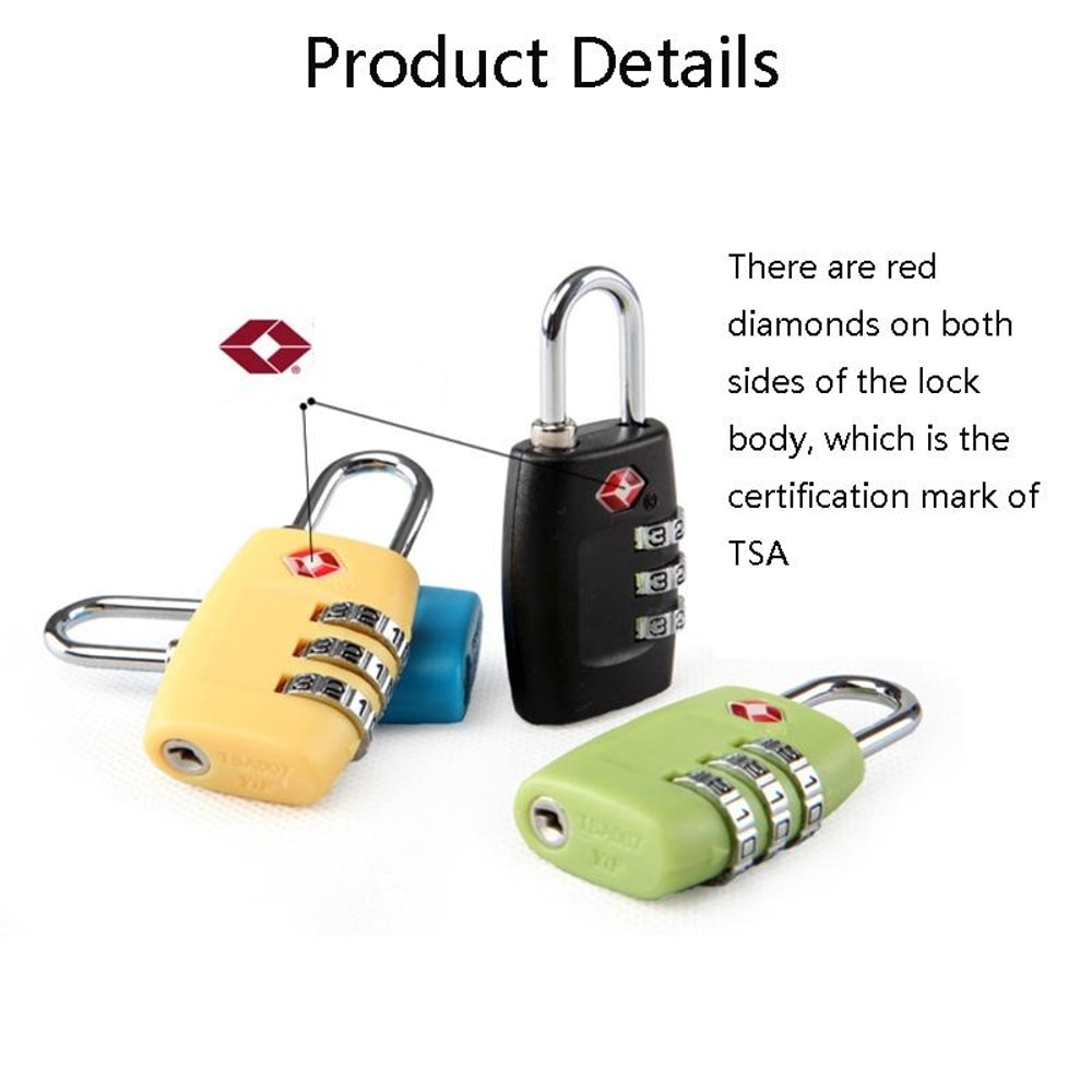 TSA Approved Luggage Lock Durable Travel Zipper Lock With Resettable Code 2