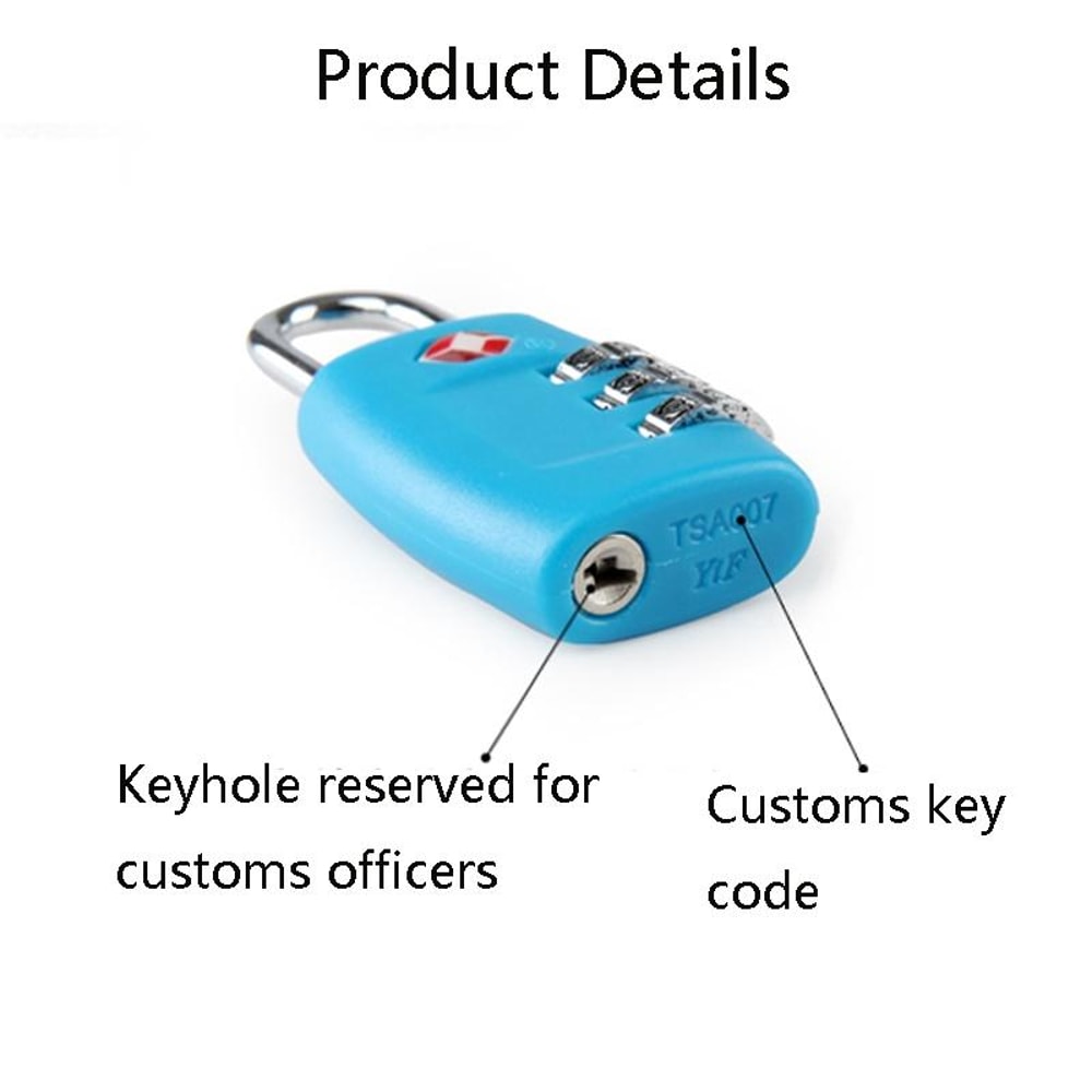 TSA Approved Luggage Lock Durable Travel Zipper Lock With Resettable Code 3
