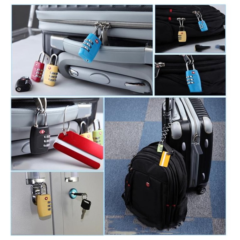 TSA Approved Luggage Lock Durable Travel Zipper Lock With Resettable Code 6