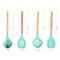 Beech Wood Silicone Kitchen Utensil Set with Storage Bucket, Heat Resistant Cooking Tools Set