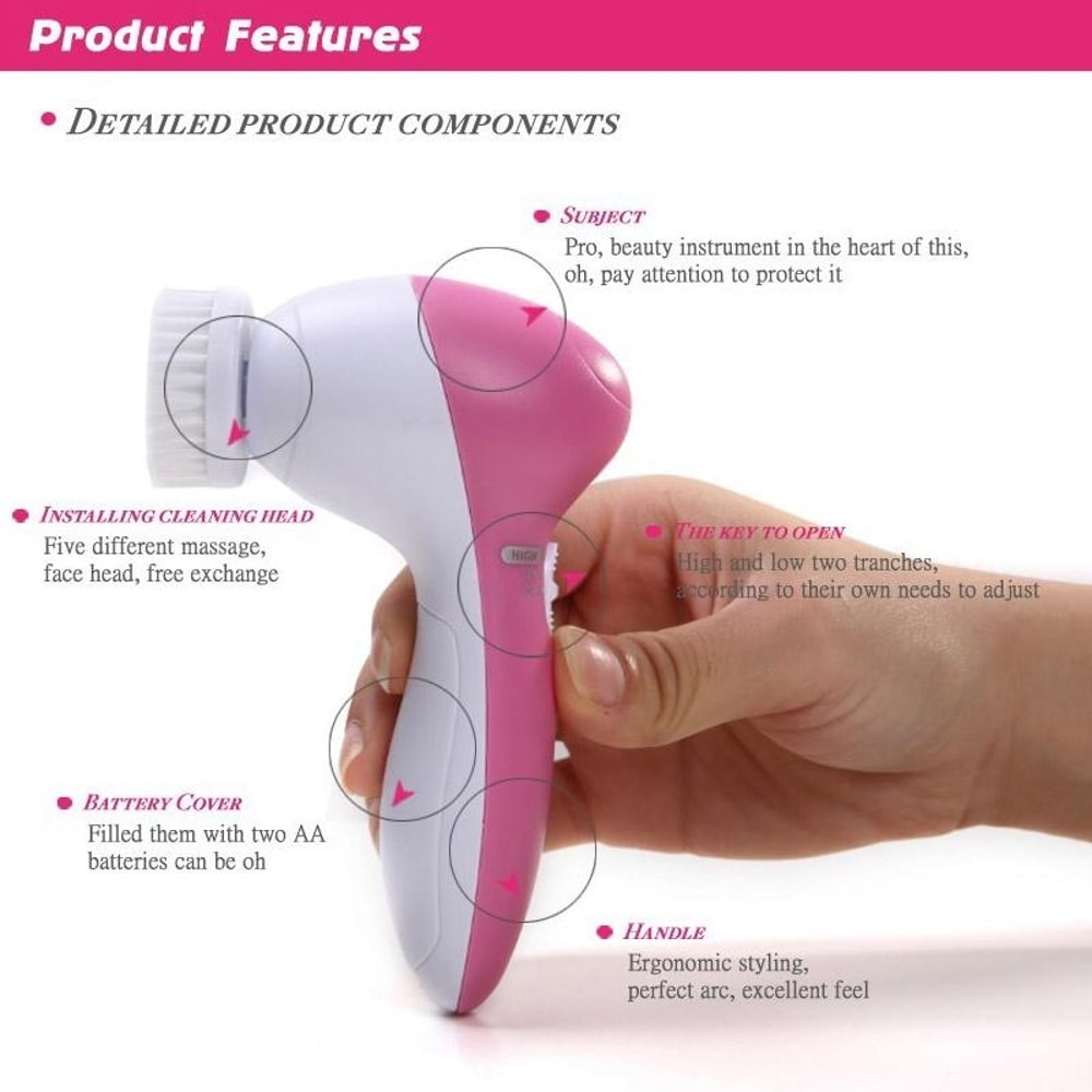 Facial Cleansing Brush Electric Face Scrubber And Massager 7