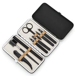 8 in 1 eyebrow grooming kit with scissors tweezers razor portable makeup tool set