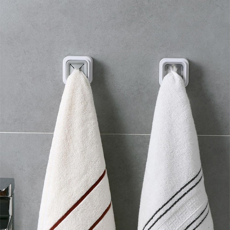 Wall-Mounted Self-Adhesive Towel Rack & Dish Cloth Hook for Kitchen Bathroom No-Drill Organizer