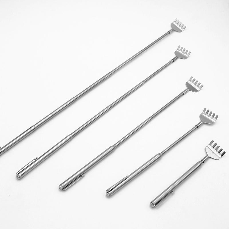 Extendable Stainless Steel Back Scratcher Set Anti Itch Telescopic Massager 2pcs
