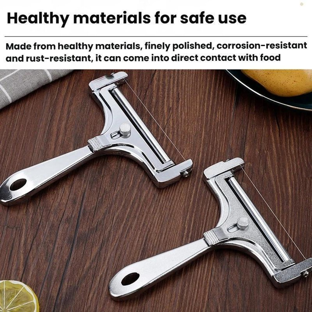 Adjustable Stainless Steel Butter and Cheese Slicer, Thickness Control Cheese Cutter Tool