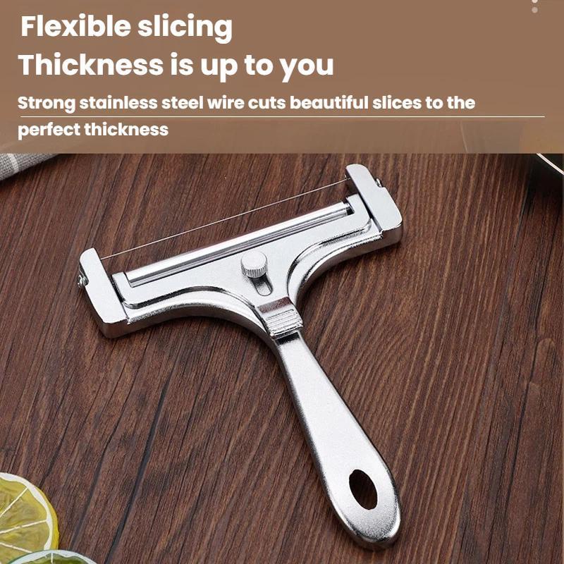 Adjustable Stainless Steel Butter and Cheese Slicer, Thickness Control Cheese Cutter Tool