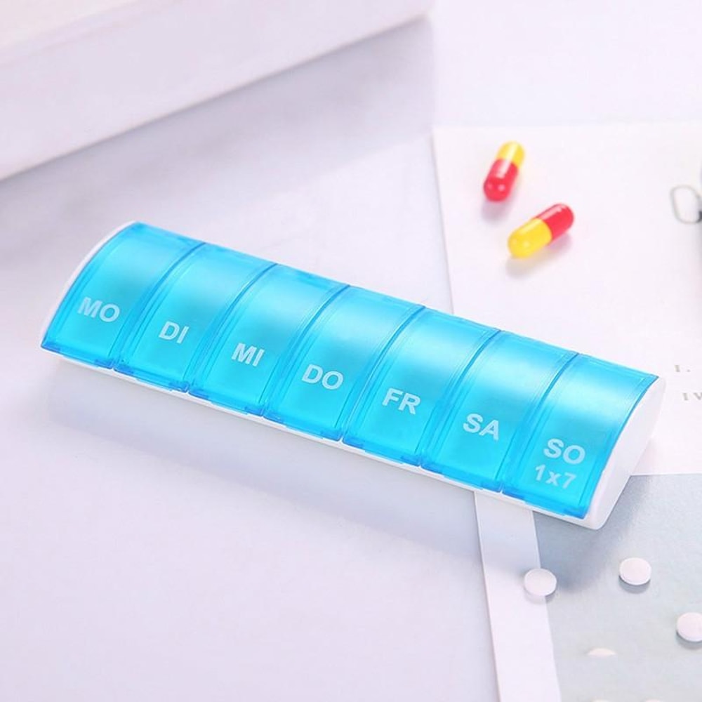Weekly Travel Pill Organizer 7 Compartment Portable Medicine Storage Box