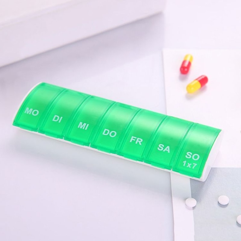 Weekly Travel Pill Organizer 7 Compartment Portable Medicine Storage Box 6