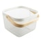 Square Wooden Handle Mesh Storage Basket for Fruit Kitchen Organizer Decorative White