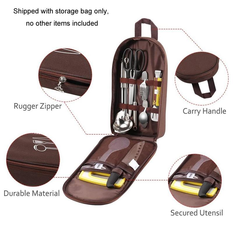 Portable Camping Utensil Organizer Bag Waterproof Picnic Kitchen Storage Bag For Flatware And Coffe 3