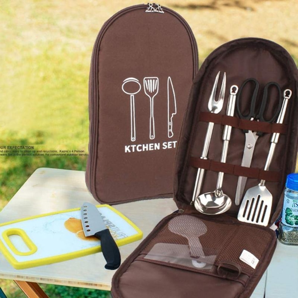 Portable Camping Utensil Organizer Bag Waterproof Picnic Kitchen Storage Bag For Flatware And Coffe 5