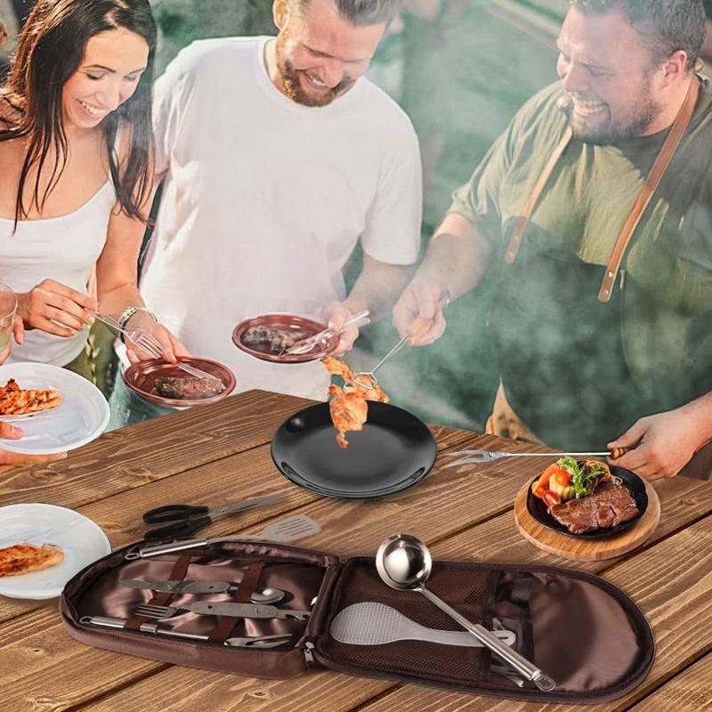 Portable Camping Utensil Organizer Bag Waterproof Picnic Kitchen Storage Bag For Flatware And Coffe 8