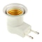 E27 Lamp Socket to EU Plug Adapter with Switch Heat-Resistant Bulb Holder