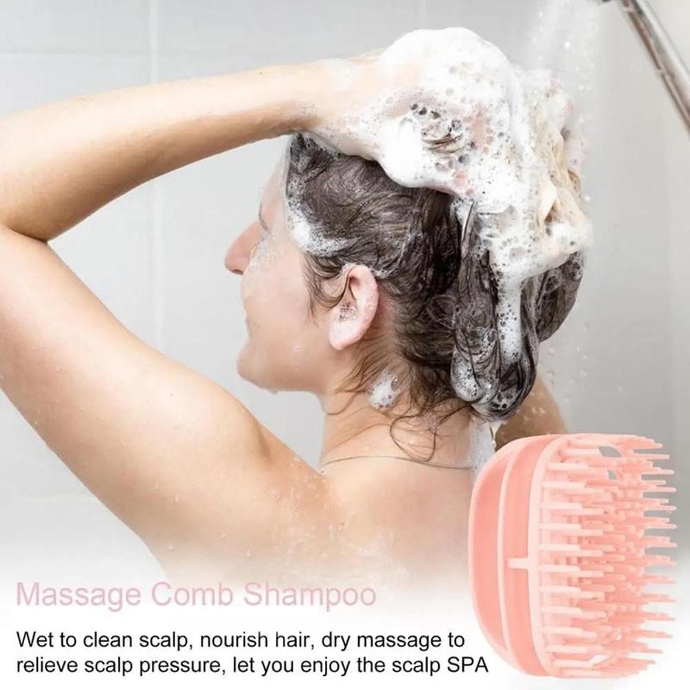 Silicone Shampoo Brush Scalp Massage Scrubber For Deep Clean Hair Care 7