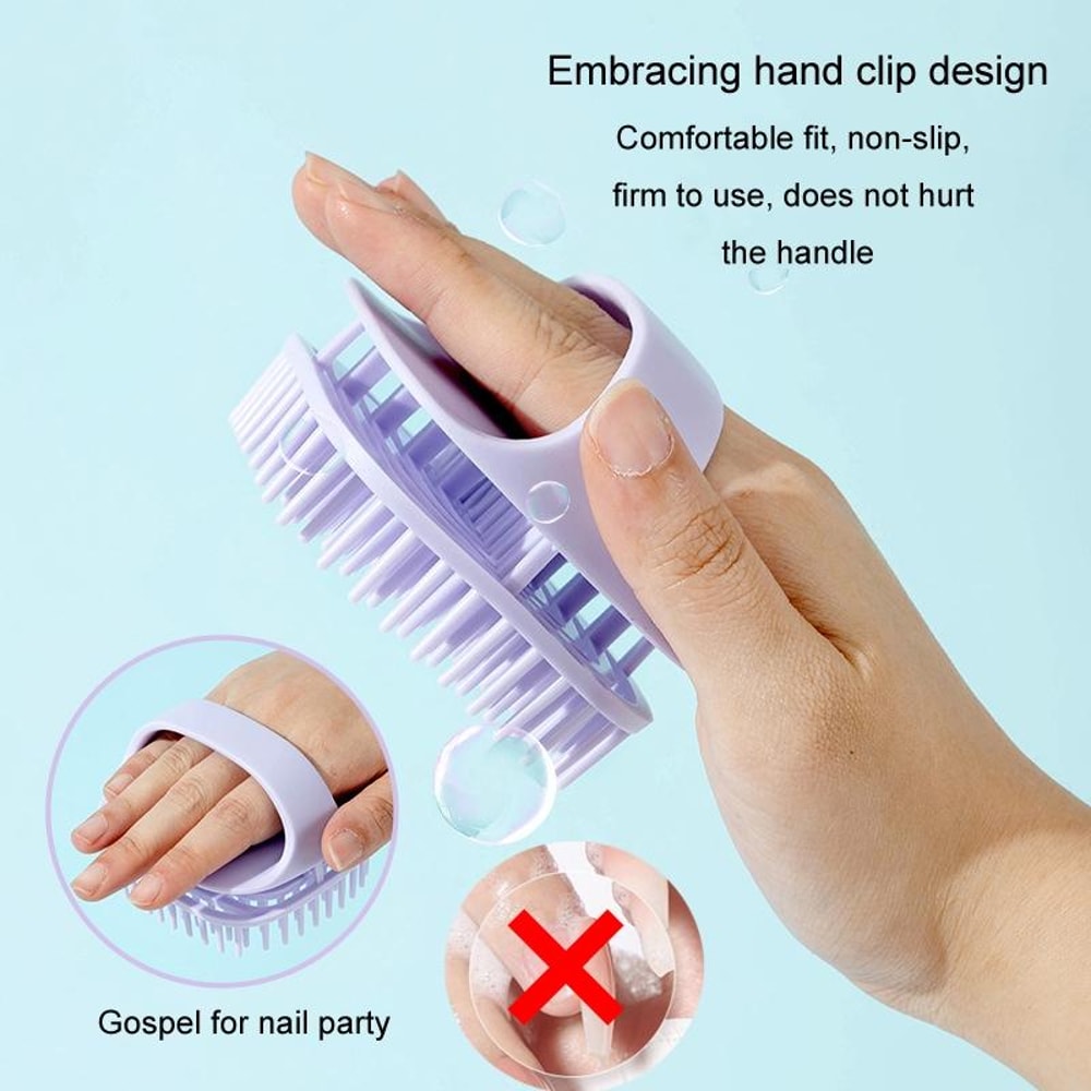 Silicone Shampoo Brush Scalp Massage Scrubber For Deep Clean Hair Care 4