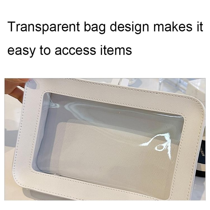 Clear Travel Makeup Bag Large Capacity Cosmetic Organizer Waterproof Toiletry Clutch 6