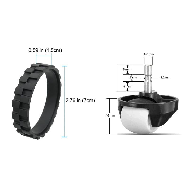 iRobot Vacuum Replacement Wheel Caster Tires Durable Roomba Wheel Repair Kit