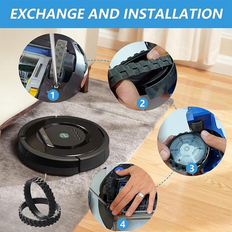 iRobot Vacuum Replacement Wheel Caster Tires Durable Roomba Wheel Repair Kit