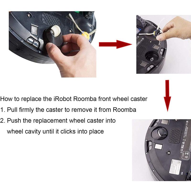 iRobot Vacuum Replacement Wheel Caster Tires Durable Roomba Wheel Repair Kit