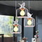 Nordic Glass Birdcage Pendant Light Modern Hanging Lamp for Kitchen Dining Bedroom