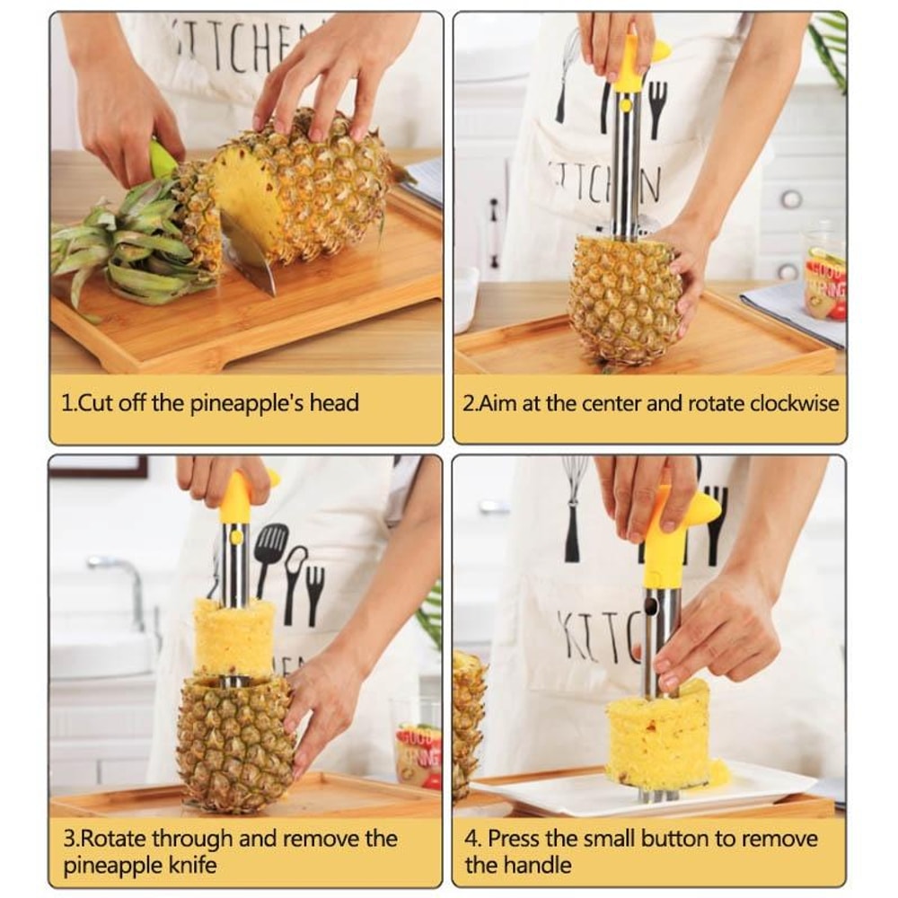 Stainless Steel Pineapple Corer And Slicer Tool For Easy Fruit Prep 8