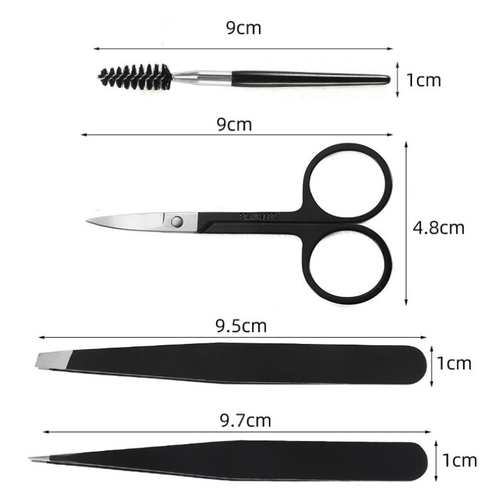6 In 1 Precision Eyebrow Grooming Kit With Stainless Steel Tweezers Trimmer Set 2