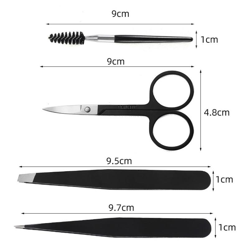 6 In 1 Precision Eyebrow Grooming Kit With Stainless Steel Tweezers Trimmer Set 2