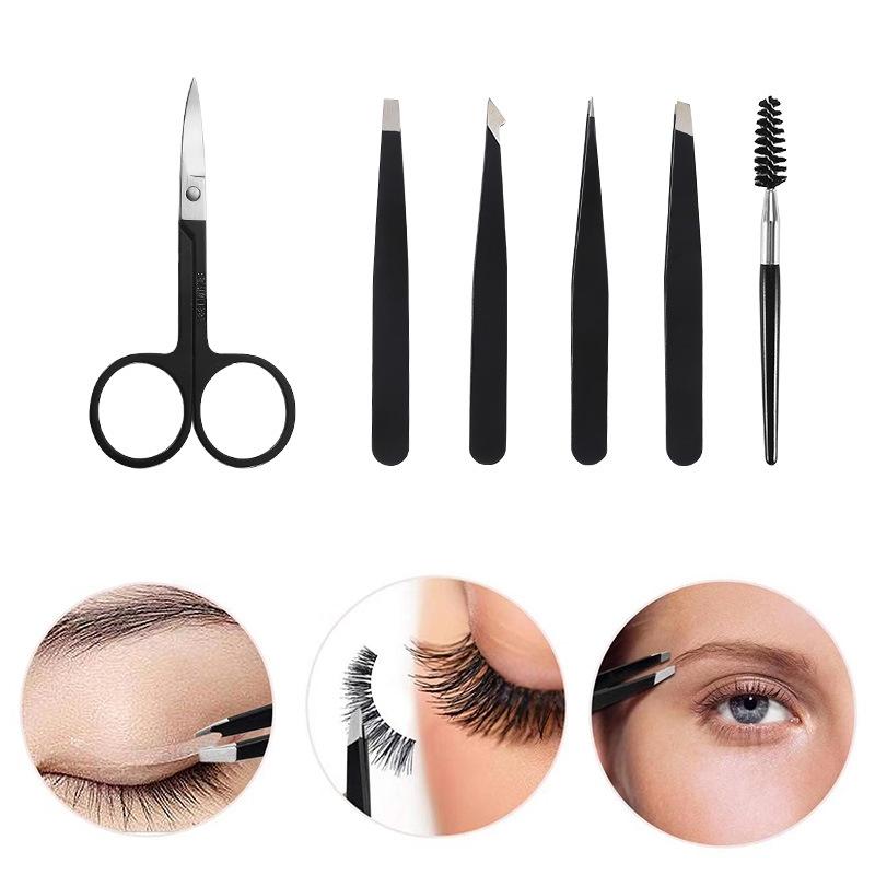 6 In 1 Precision Eyebrow Grooming Kit With Stainless Steel Tweezers Trimmer Set 4