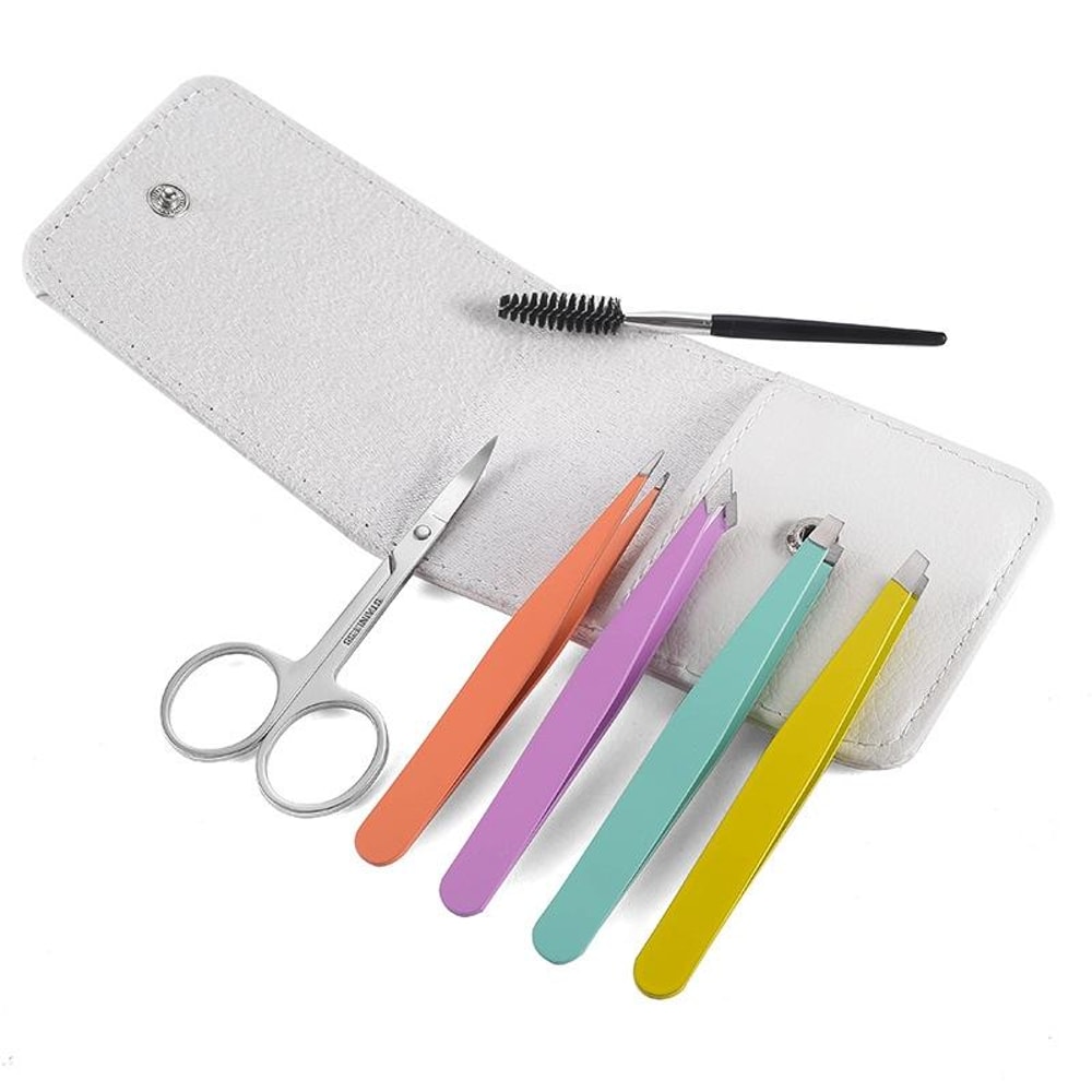 6 In 1 Precision Eyebrow Grooming Kit With Stainless Steel Tweezers Trimmer Set 3