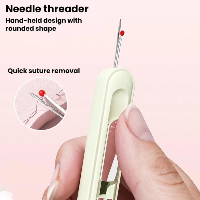 Portable Needle Threader Tool With Seam Ripper Telescopic Thread Pick For Easy Sewing 3