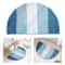 Stripe Pattern Non-Slip Microfiber Kitchen Floor Mat Semi Elliptical 50x80cm Absorbent Rug Light Blue