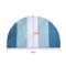 Stripe Pattern Non-Slip Microfiber Kitchen Floor Mat Semi Elliptical 50x80cm Absorbent Rug Light Blue
