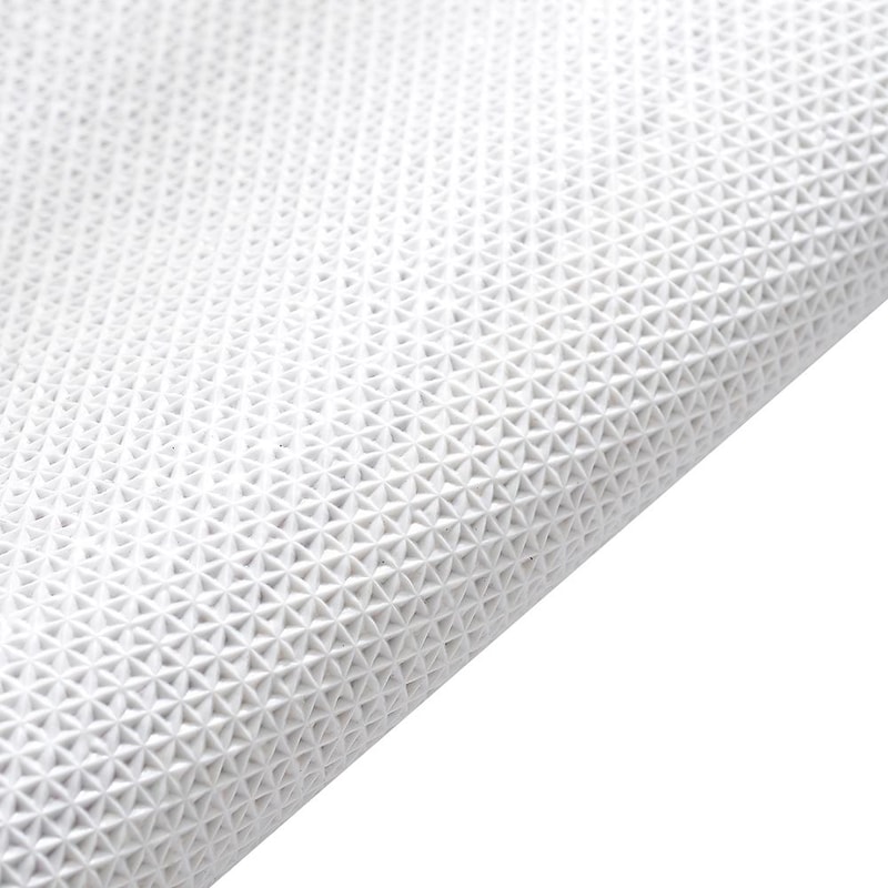 Stripe Pattern Non-Slip Microfiber Kitchen Floor Mat Semi Elliptical 50x80cm Absorbent Rug Light Blue