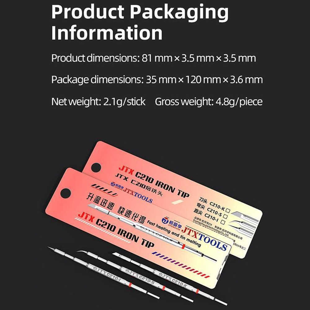 JTX C210 Soldering Iron Tip High Power Precision Tip For Fast Heating And Durable Performance 5