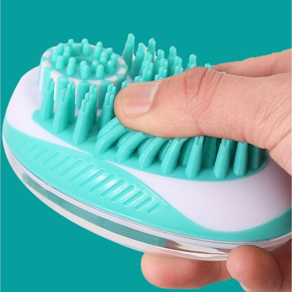 Dog Bath Brush With Shampoo Dispenser For Cats And Dogs 3