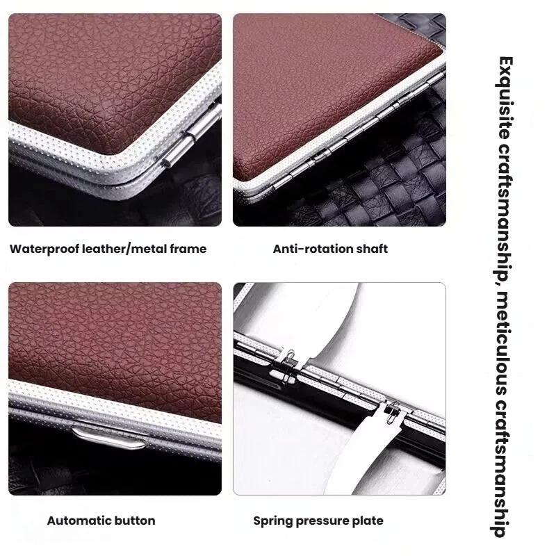 Slim Leather Cigarette Case Portable Holder With Moisture Protection 4