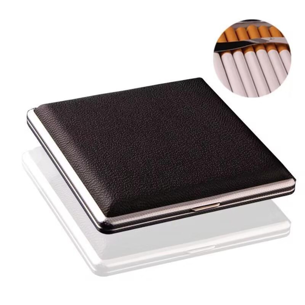 Slim Leather Cigarette Case Portable Holder With Moisture Protection 5