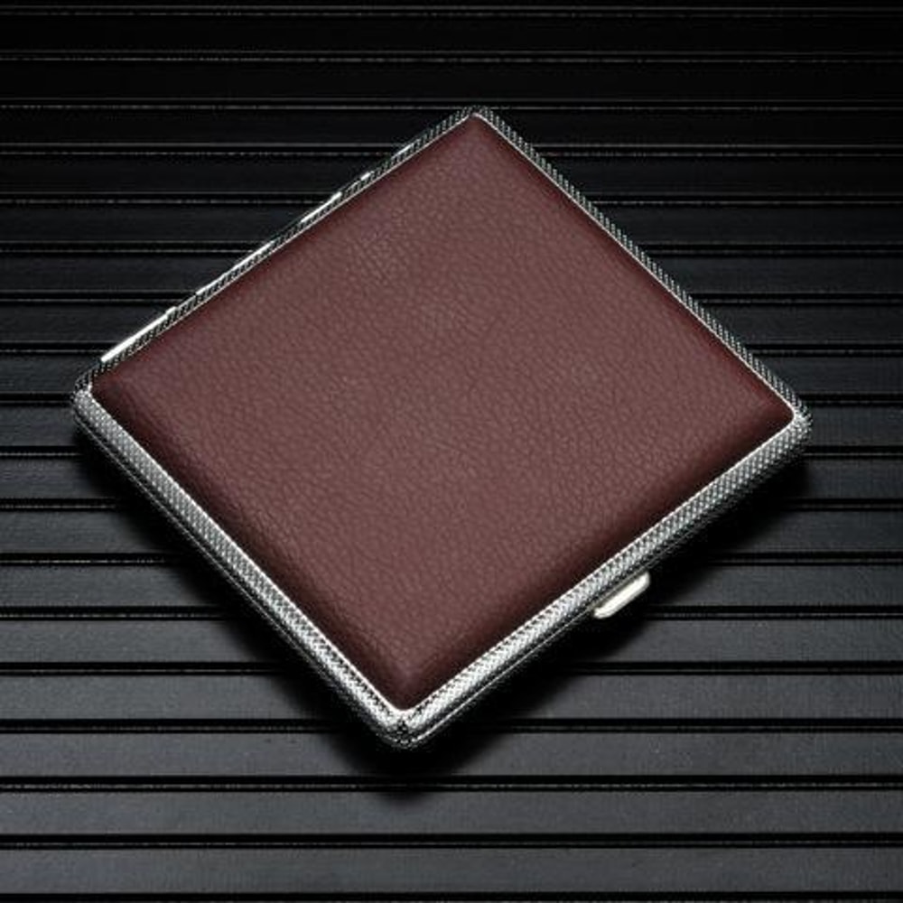 Slim Leather Cigarette Case Portable Holder With Moisture Protection 8