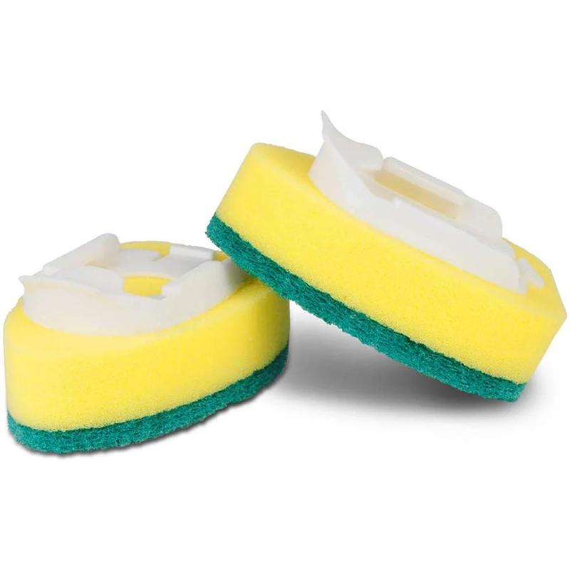 Soap Dispensing Dish Brush with Long Handle and Replaceable Sponge Kitchen Cleaning Tool