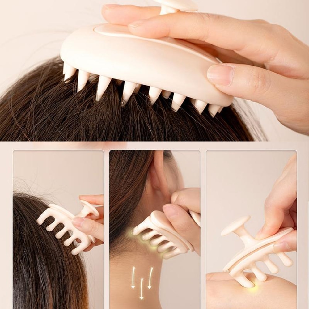 Silicone Scalp Massager Shampoo Brush For Wet And Dry Hair Care 5