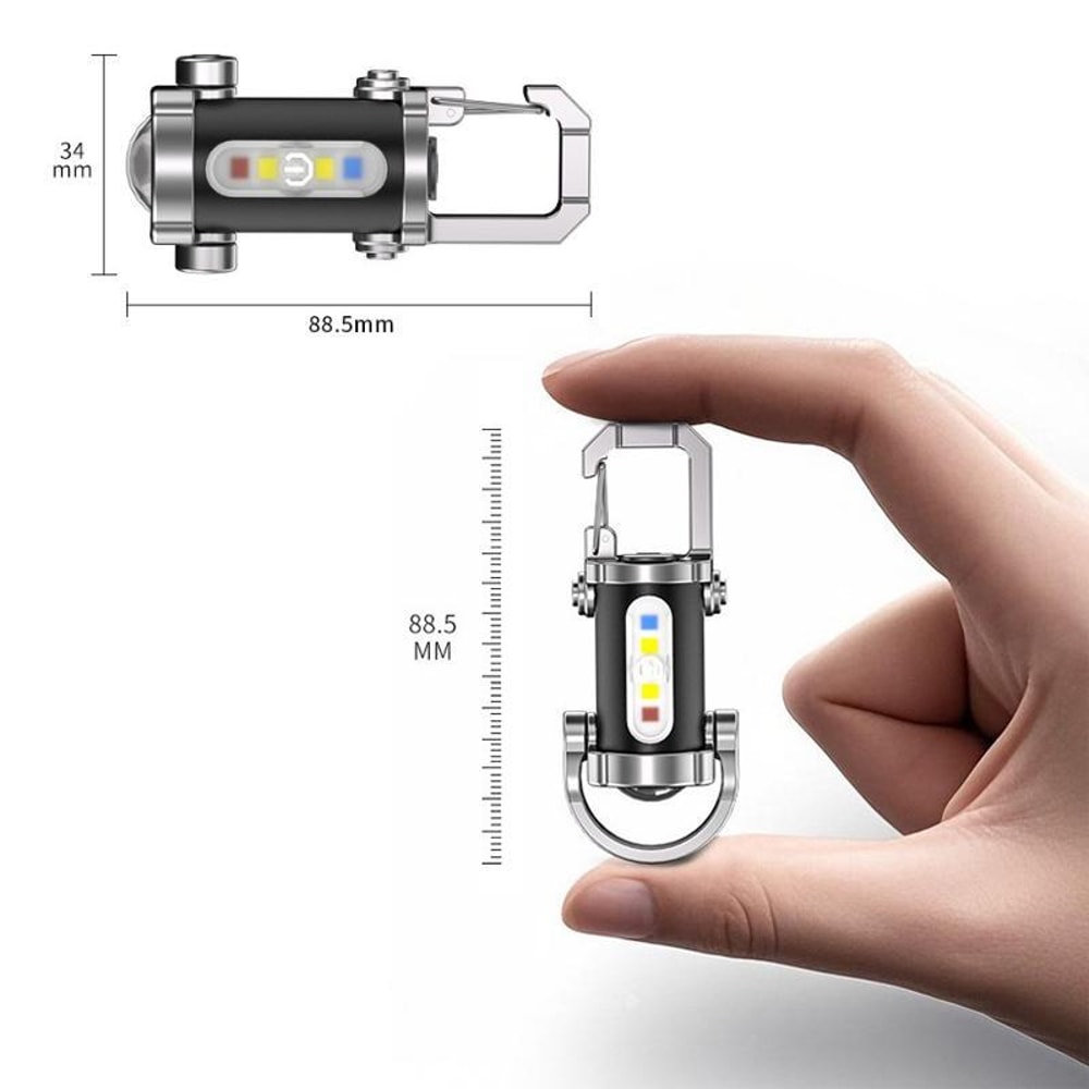Mini Rechargeable LED Keychain Flashlight Emergency Work Light for Camping & Everyday Carry