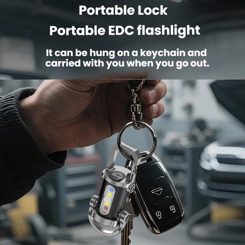 Mini Rechargeable LED Keychain Flashlight Emergency Work Light for Camping & Everyday Carry