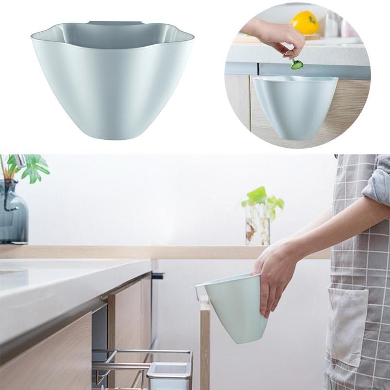 Cabinet Door Hanging Trash Bin Kitchen Waste Storage Organizer Space Saving Garbage Rack