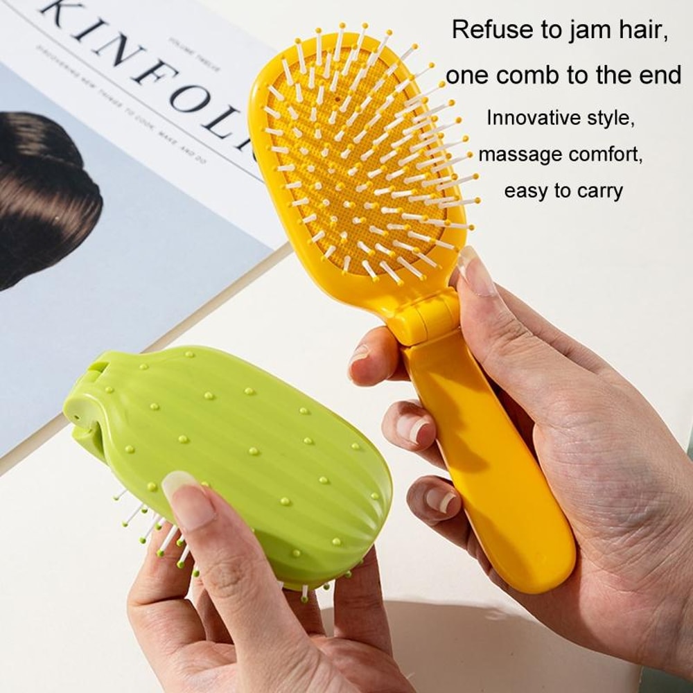 Portable Folding Air Cushion Comb For Scalp Massage Anti Static Detangling Hair Brush 8