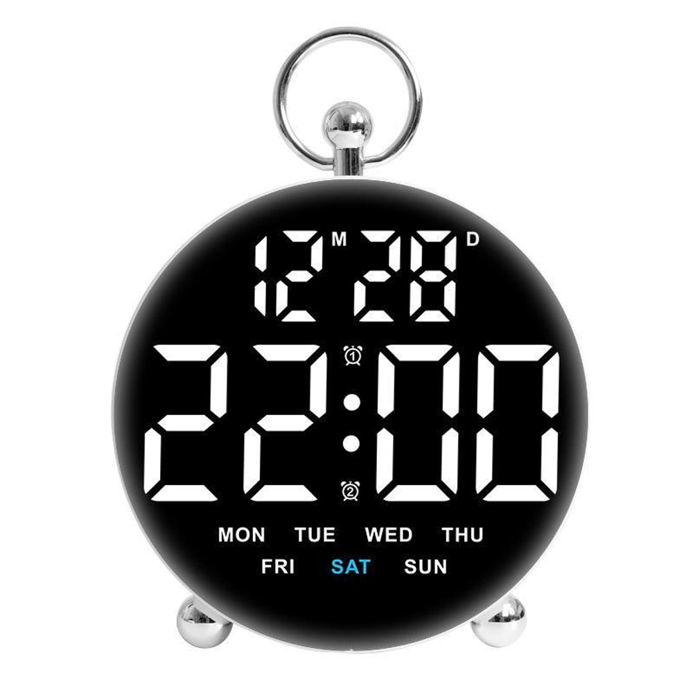 LED Digital Alarm Clock With Dual Alarms Large Display Plugin Desk Clock For Students 9