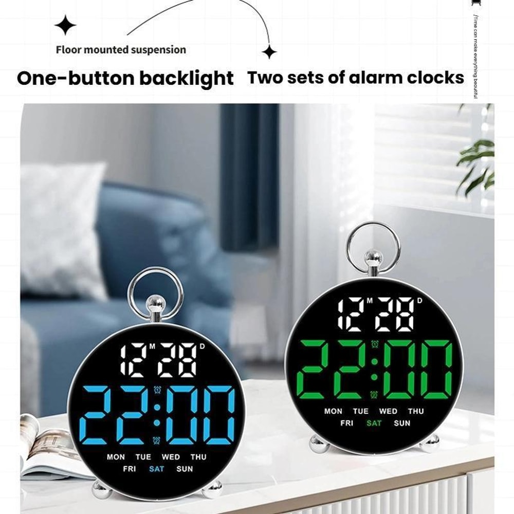 LED Digital Alarm Clock With Dual Alarms Large Display Plugin Desk Clock For Students 1
