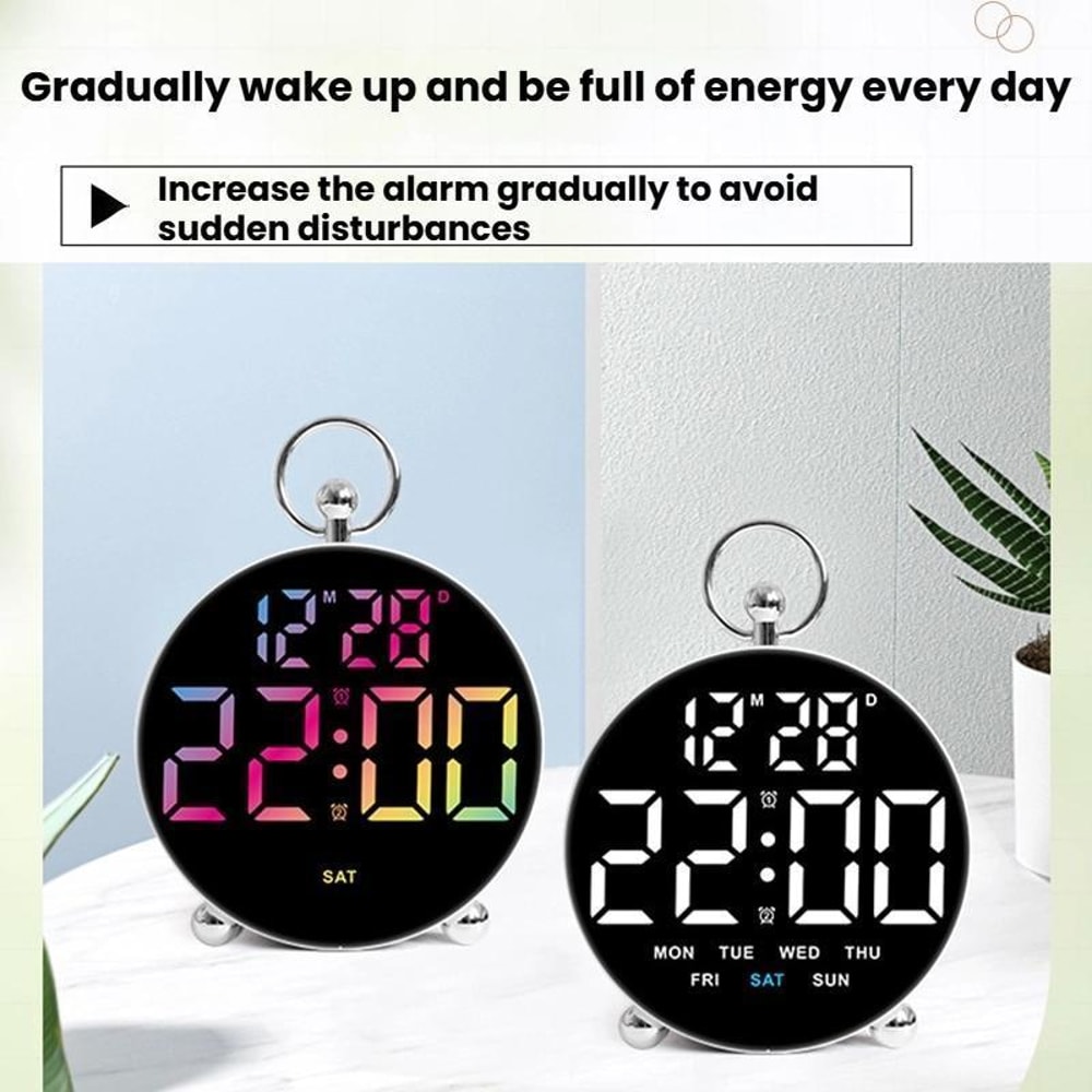 LED Digital Alarm Clock With Dual Alarms Large Display Plugin Desk Clock For Students 3