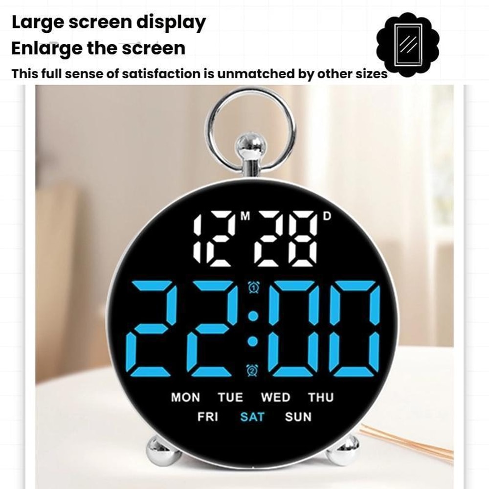 LED Digital Alarm Clock With Dual Alarms Large Display Plugin Desk Clock For Students 5