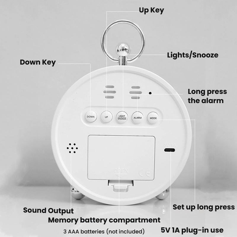 LED Digital Alarm Clock With Dual Alarms Large Display Plugin Desk Clock For Students 7